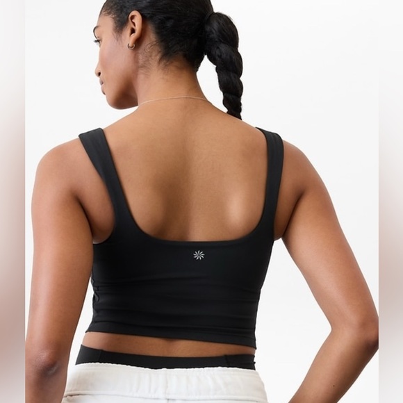 NWT Athleta Transcend Square Neck Crop Black Bra Size Large (D-DD Cups) - Picture 2 of 8